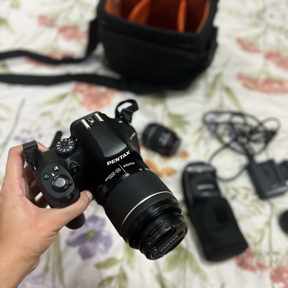 New camera Pentax K-50 with accessories